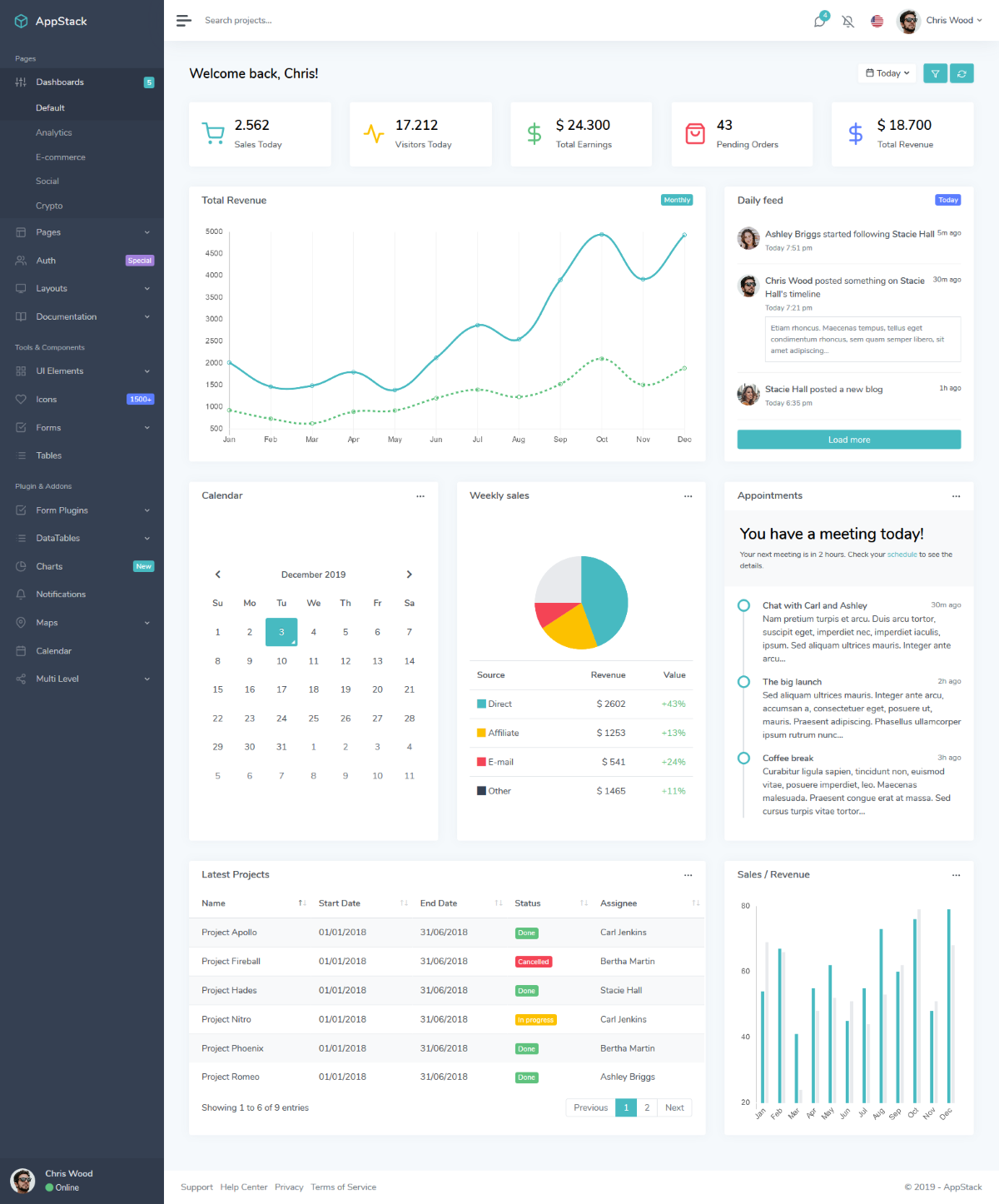 Bootstrap 4 Dashboard Theme
