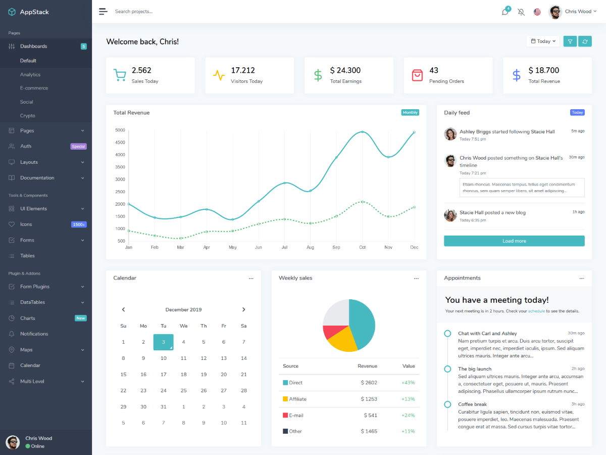 Bootstrap 4 Dashboard Theme